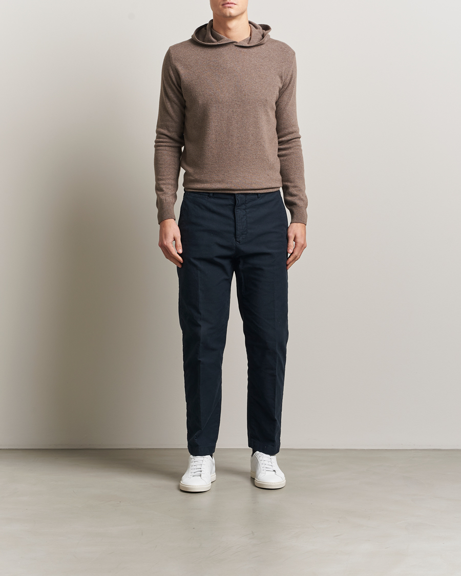 Men | Sweaters & Knitwear | Oscar Jacobson | Pascal Wool/Cashmere Hoodie Light Brown