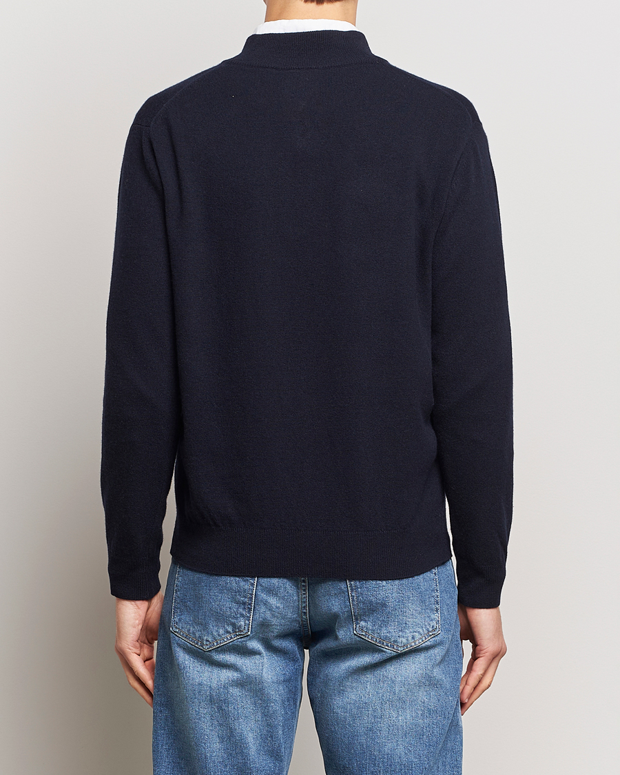 Men | Sweaters & Knitwear | Oscar Jacobson | Patton Wool/Cashmere Half Zip Navy
