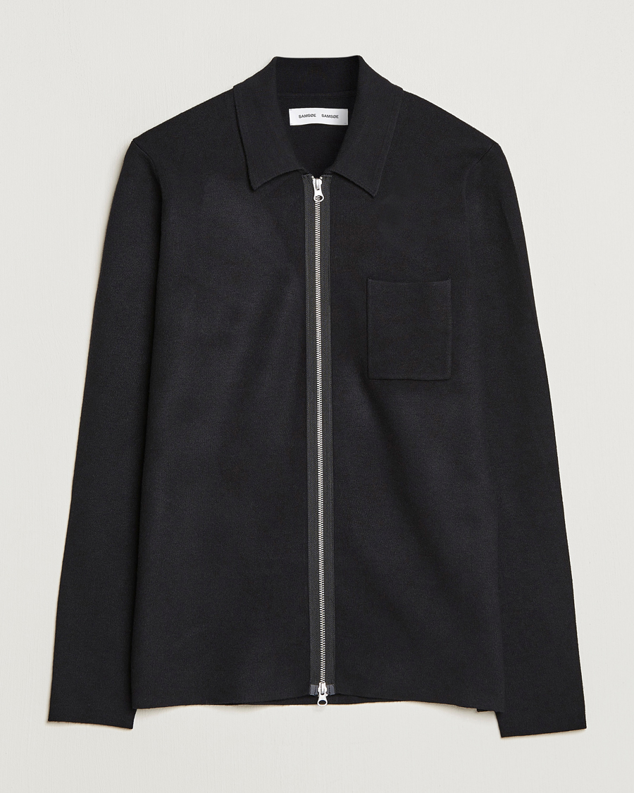Men | Sweaters & Knitwear | Samsøe Samsøe | Guna Full Zip Black