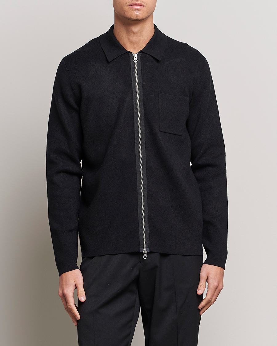 Men | Sweaters & Knitwear | Samsøe Samsøe | Guna Full Zip Black
