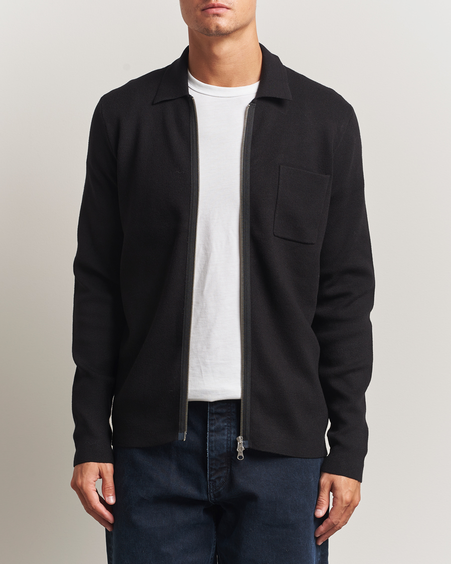 Men | Sweaters & Knitwear | Samsøe Samsøe | Guna Full Zip Black