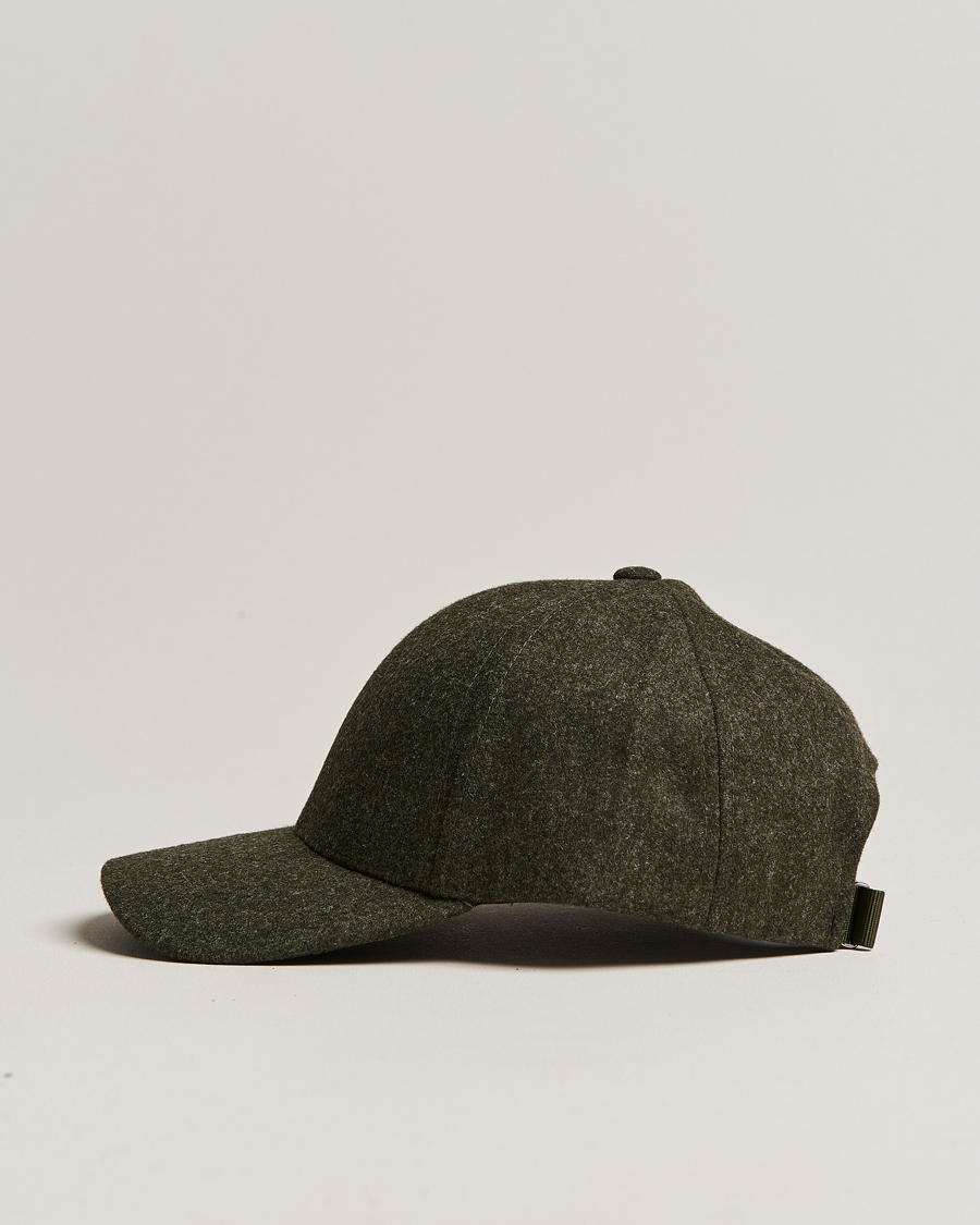 Men | Hats & Caps | Varsity Headwear | Flannel Baseball Cap Forest Green