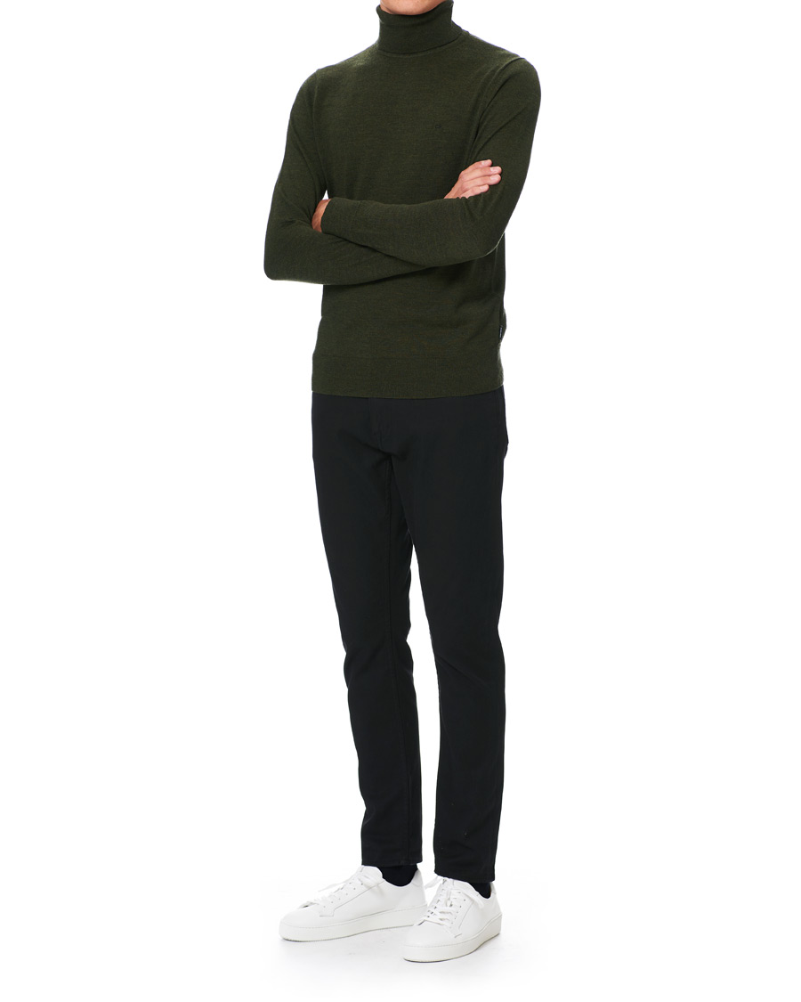 Men | Sweaters & Knitwear | Calvin Klein | Superior Wool Rollneck Dark Olive