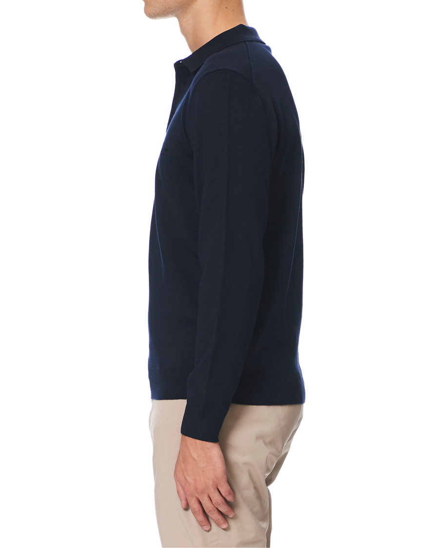 Men | Sweaters & Knitwear | BOSS BLACK | BOSS Bono Knitted Polo Dark Blue