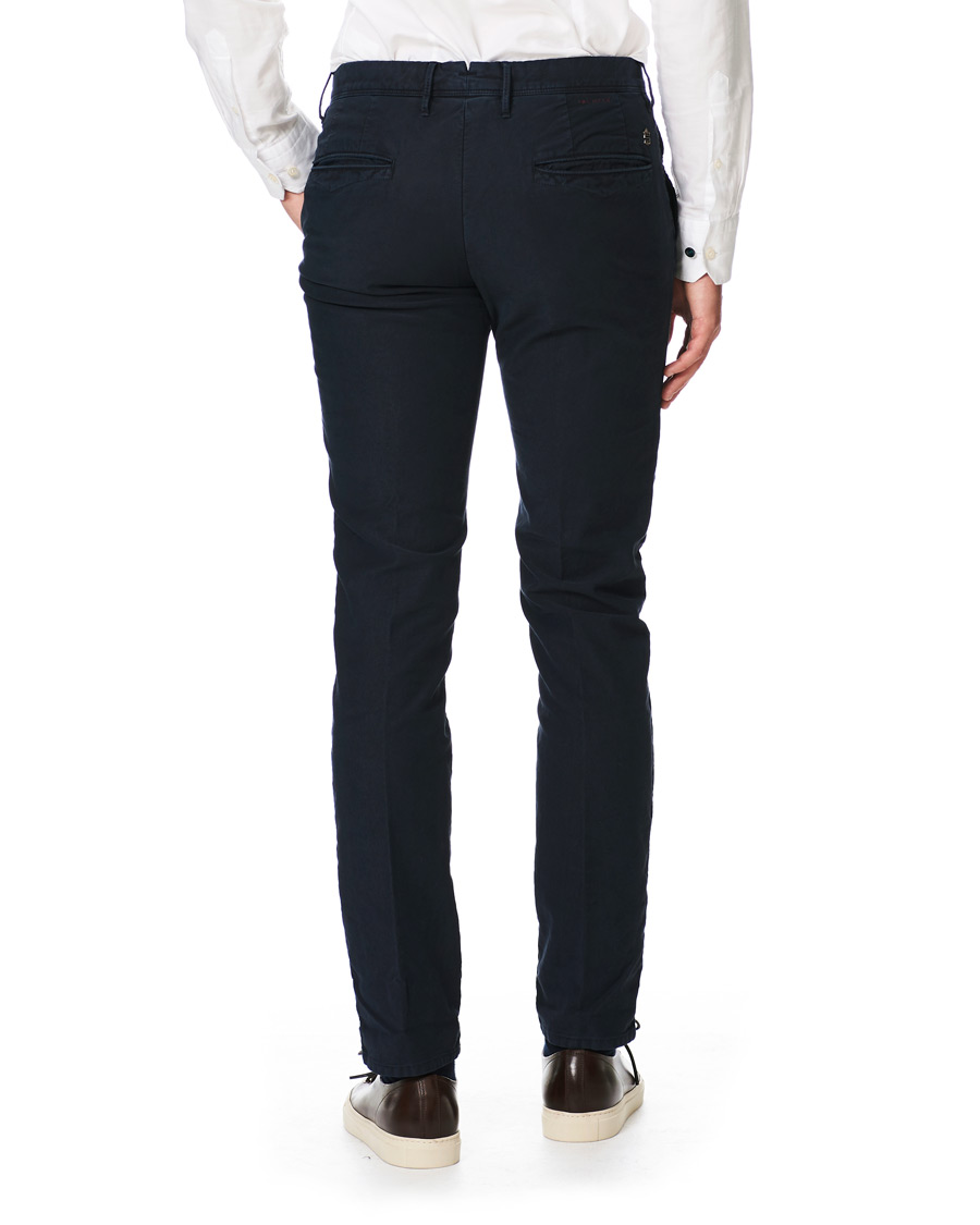 Men | Trousers | Incotex | Slim Fit Garment Dyed Washed Slacks Navy