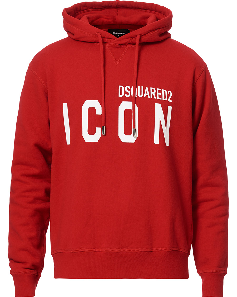 Men | Sweaters & Knitwear | Dsquared2 | Cool Fit Icon Logo Hoodie Red