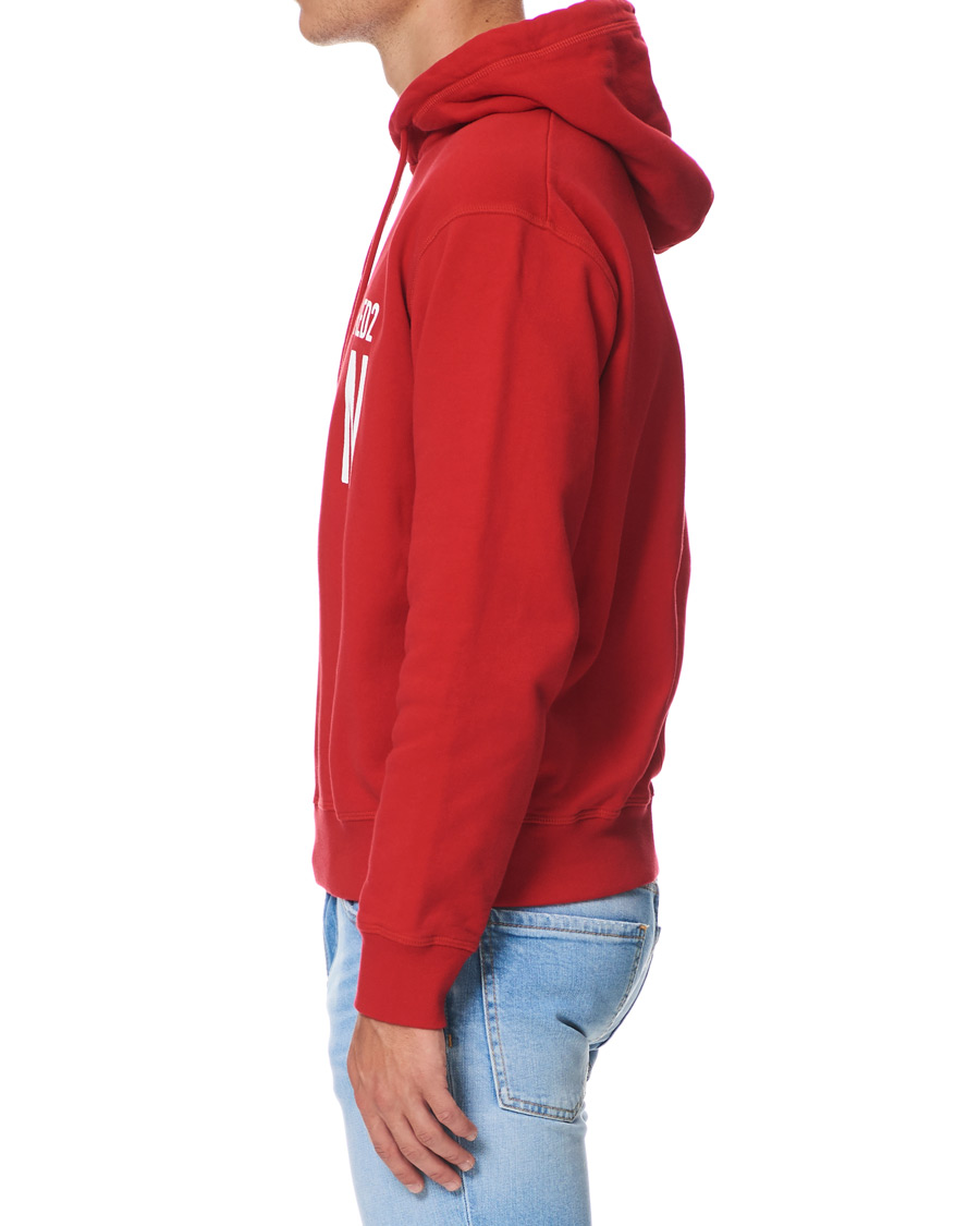 Men | Sweaters & Knitwear | Dsquared2 | Cool Fit Icon Logo Hoodie Red