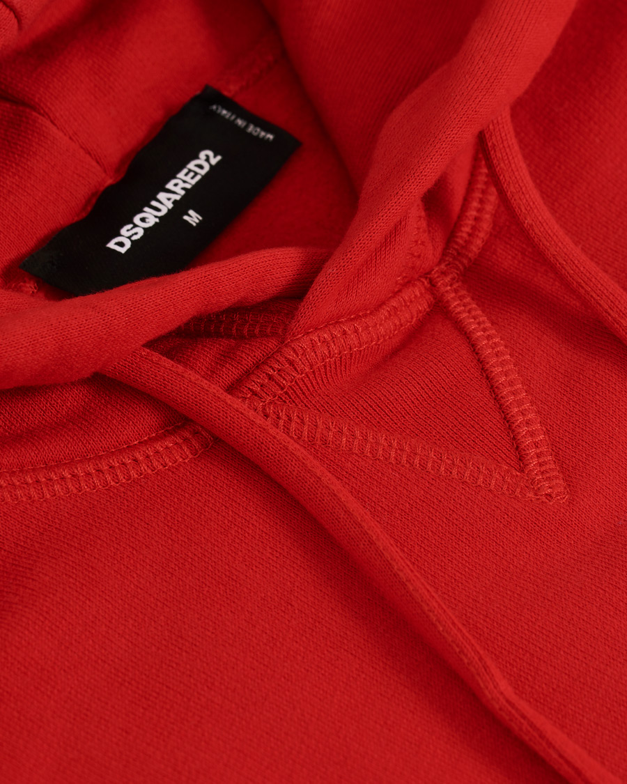 Men | Sweaters & Knitwear | Dsquared2 | Cool Fit Icon Logo Hoodie Red