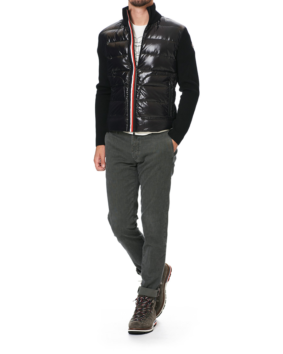 Men | Sweaters & Knitwear | Moncler | Stripe Hybrid Full Zip Black