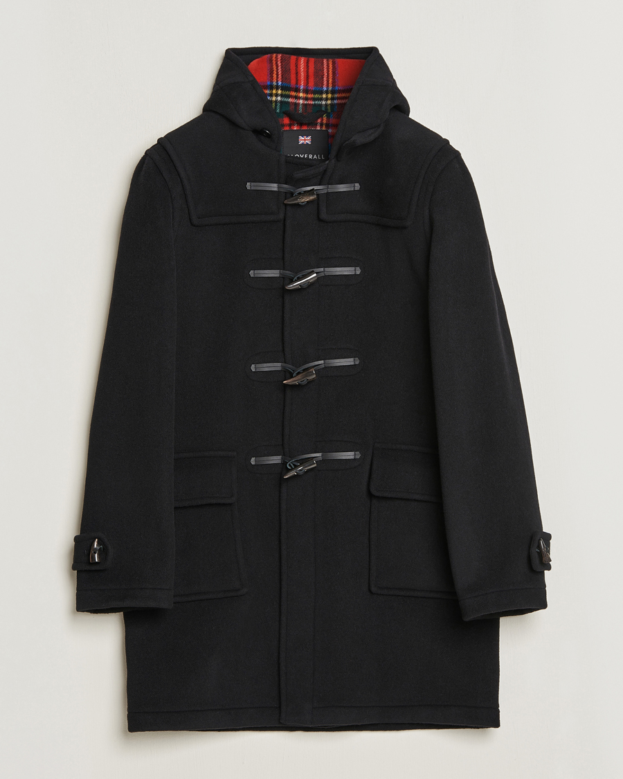 Men | Coats & Jackets | Gloverall | Morris Duffle Coat Black/Royal Stewart S