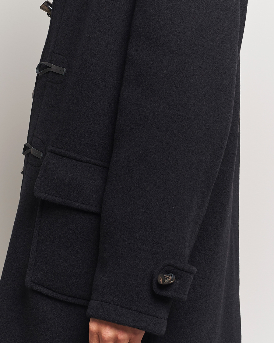 Men | Coats & Jackets | Gloverall | Morris Duffle Coat Black/Royal Stewart S