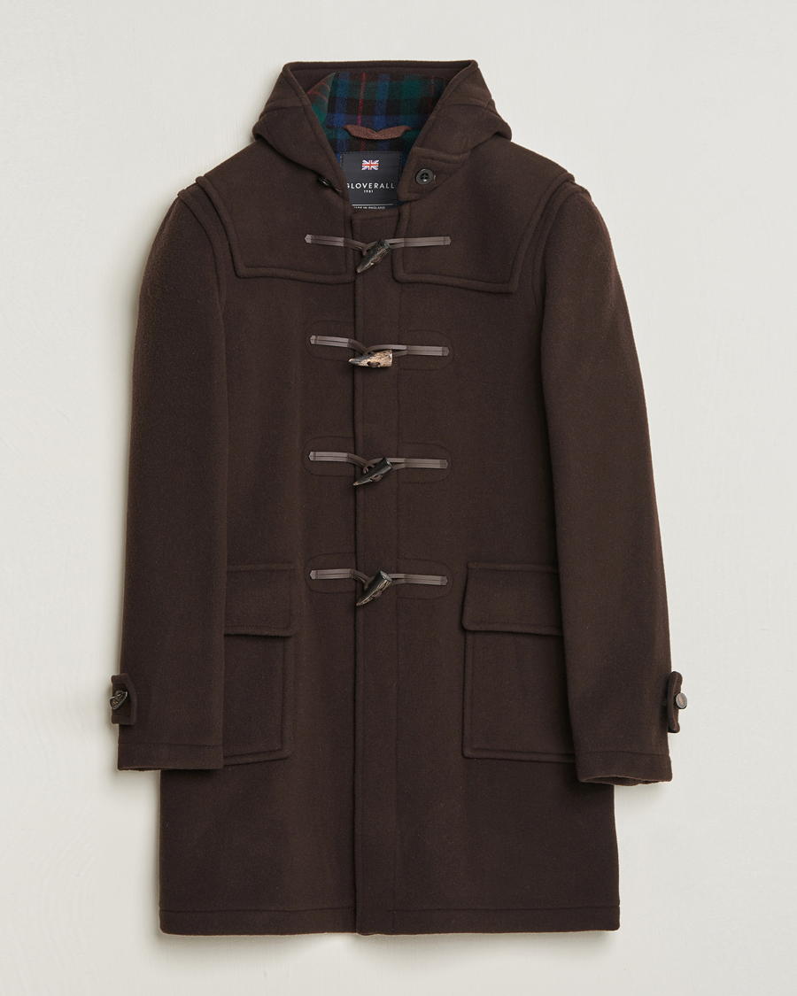 Men | Coats & Jackets | Gloverall | Morris Duffle Coat Brown/Tartan