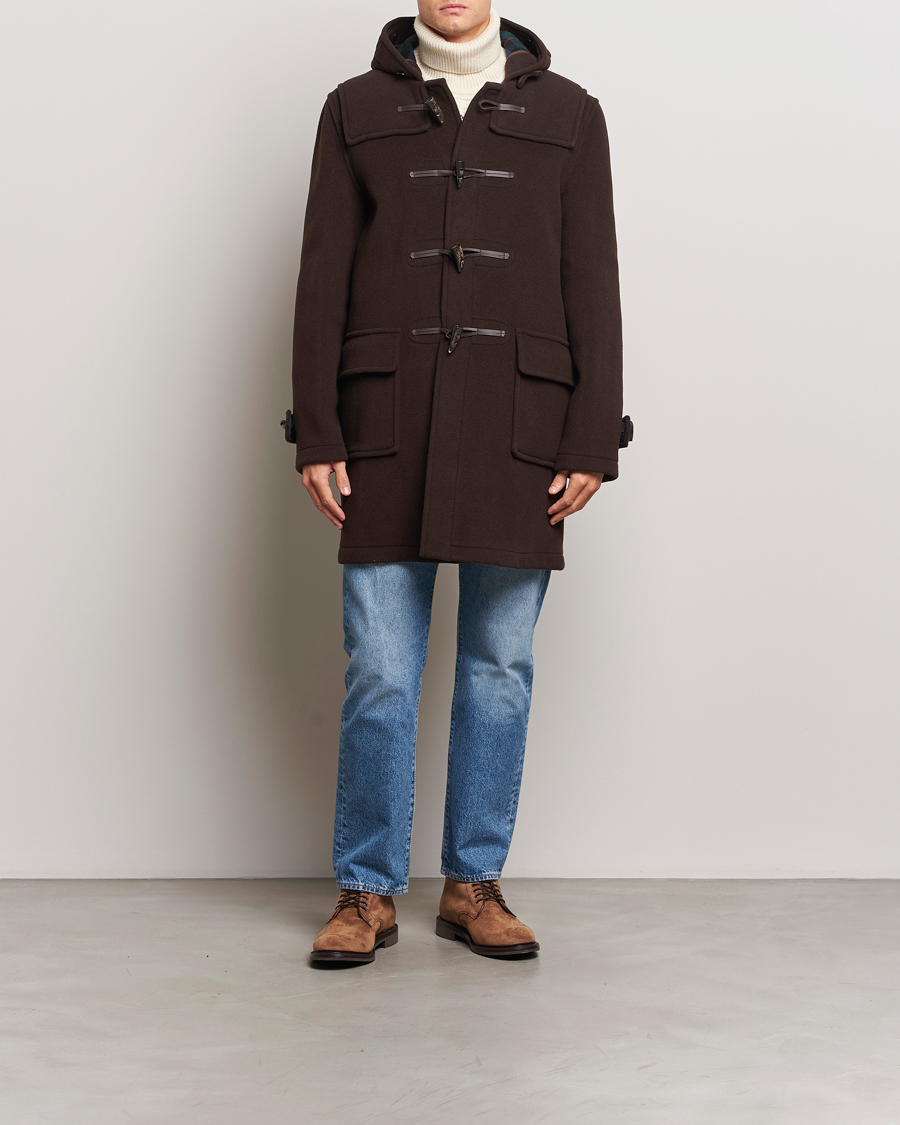 Men | Coats & Jackets | Gloverall | Morris Duffle Coat Brown/Tartan