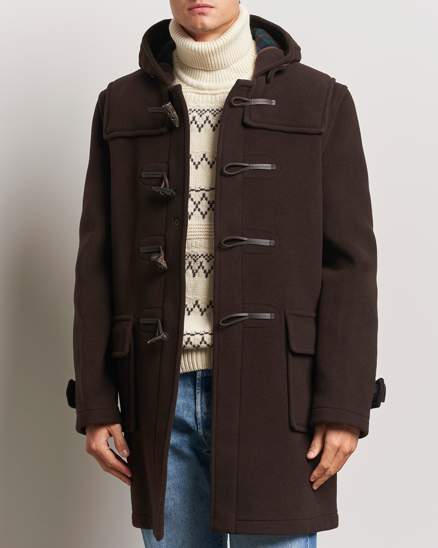 Men | Coats & Jackets | Gloverall | Morris Duffle Coat Brown/Tartan