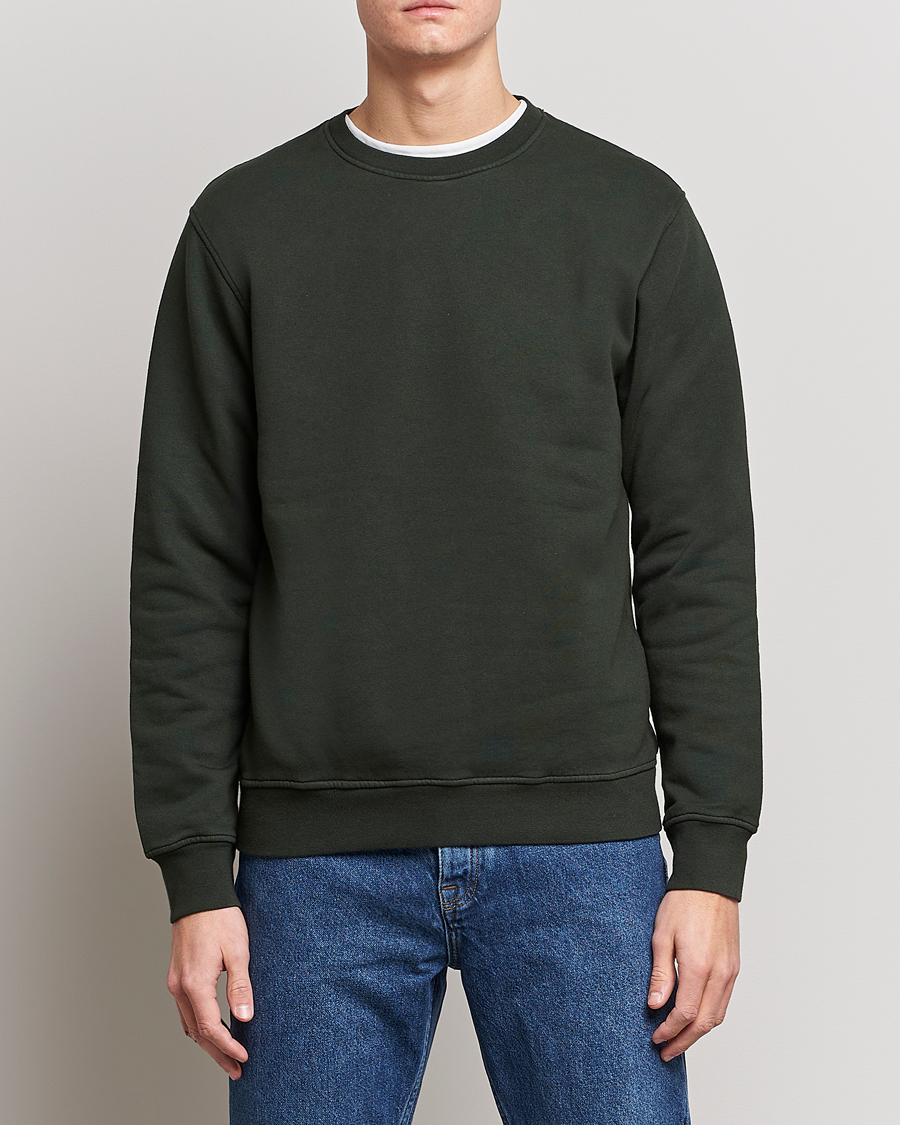 Men | Sweaters & Knitwear | Colorful Standard | Classic Organic Crew Neck Sweat Hunter Green