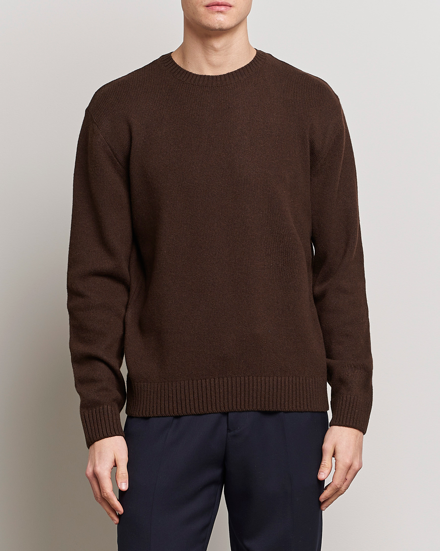Men | Sweaters & Knitwear | Colorful Standard | Classic Merino Wool Crew Neck Coffee Brown