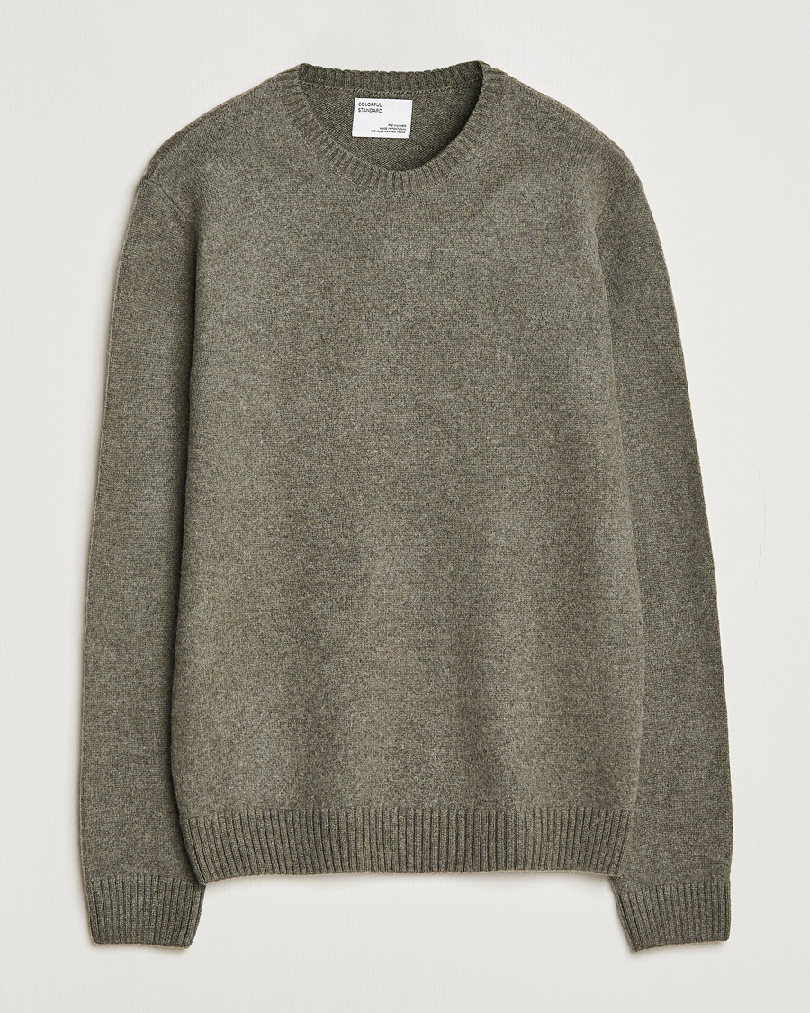 Men | Sweaters & Knitwear | Colorful Standard | Classic Merino Wool Crew Neck Dusty Olive