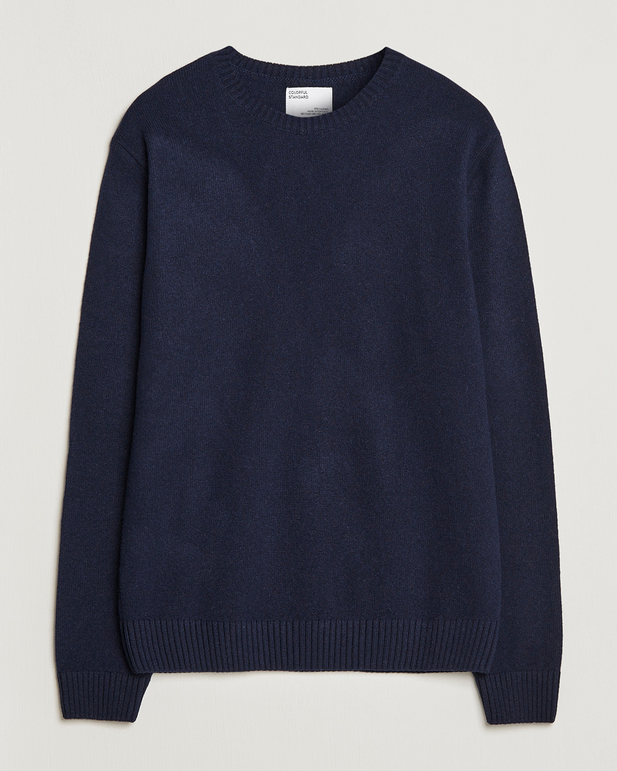 Men | Sweaters & Knitwear | Colorful Standard | Classic Merino Wool Crew Neck Navy Blue