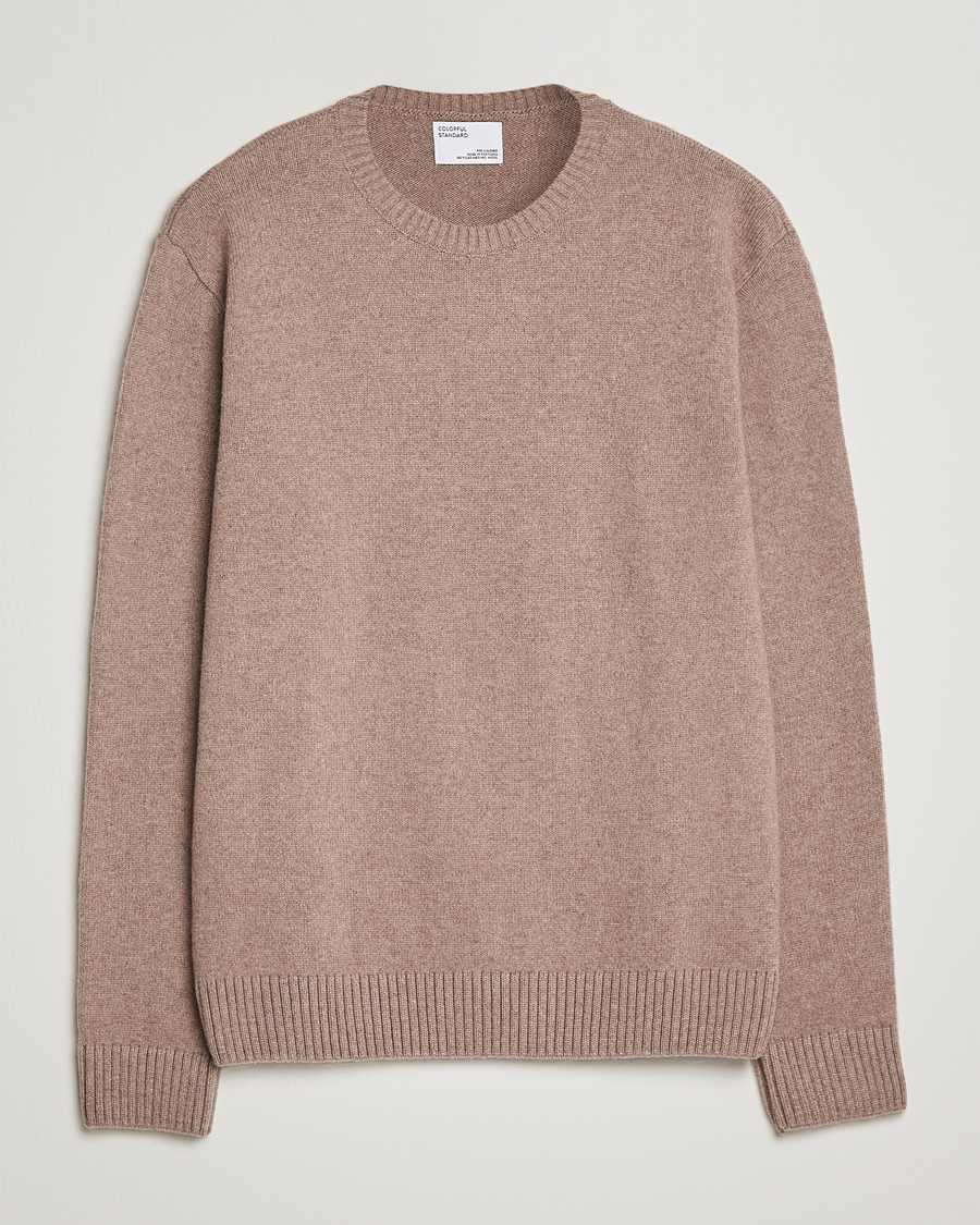 Men | Sweaters & Knitwear | Colorful Standard | Classic Merino Wool Crew Neck Warm Taupe