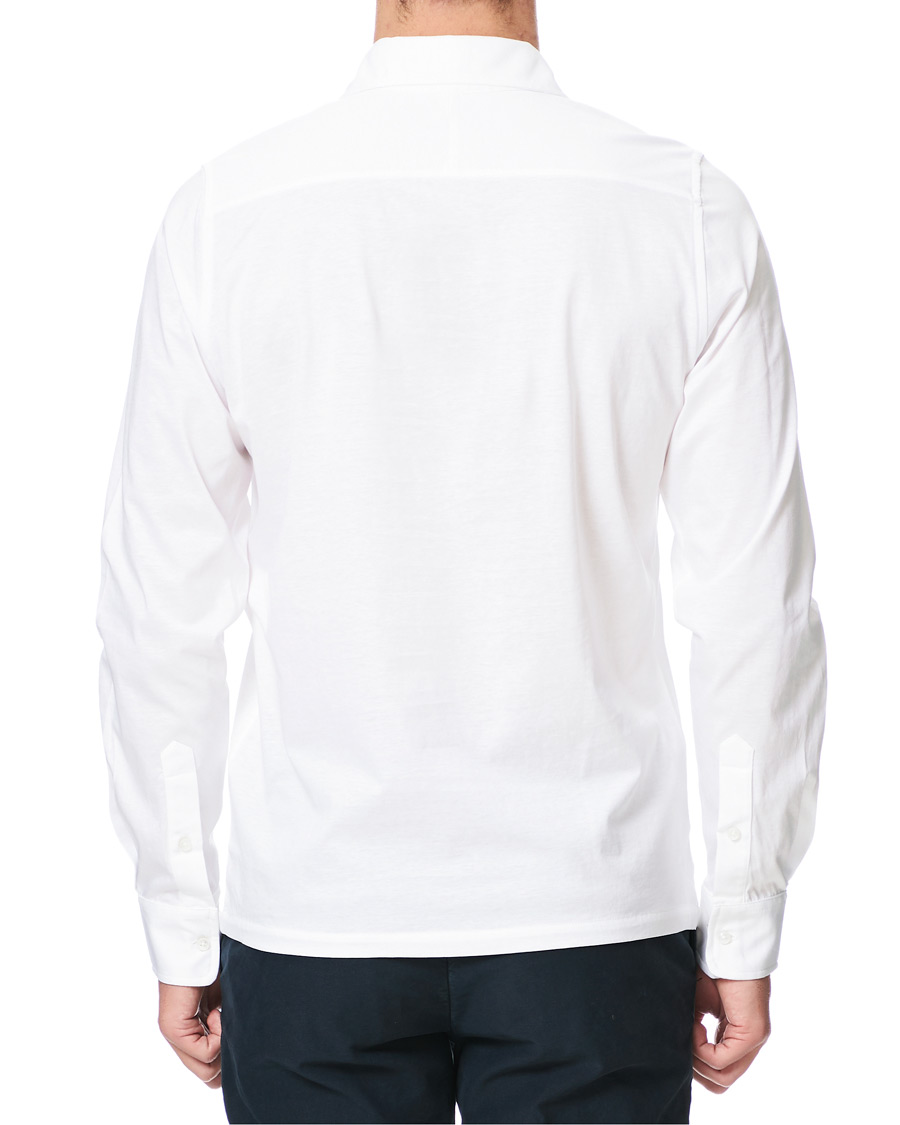 Men | Shirts | Stenströms | Cotton Popover Poloshirt White