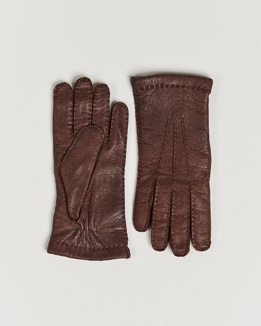 Men | Gloves | Hestra | Peccary Handsewn Cashmere Lined Glove Siena