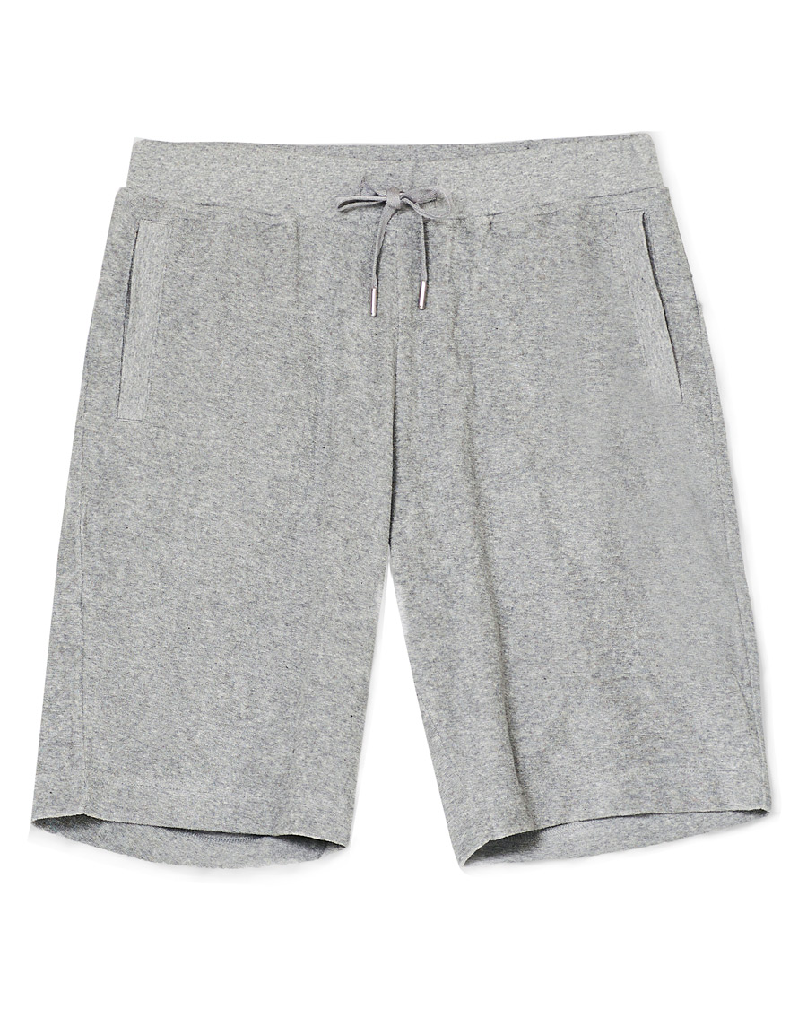 Men | Shorts | Sunspel | Organic Cotton Towelling Shorts Grey Melange