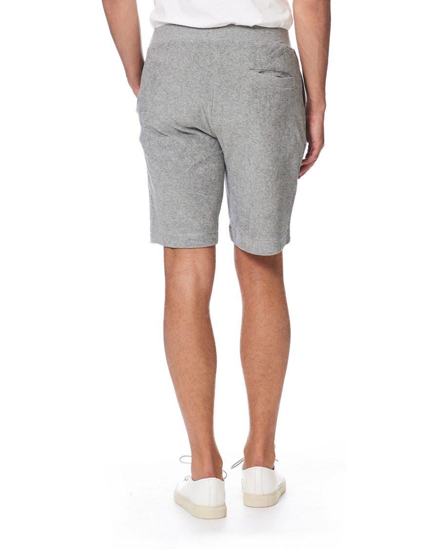 Men | Shorts | Sunspel | Organic Cotton Towelling Shorts Grey Melange