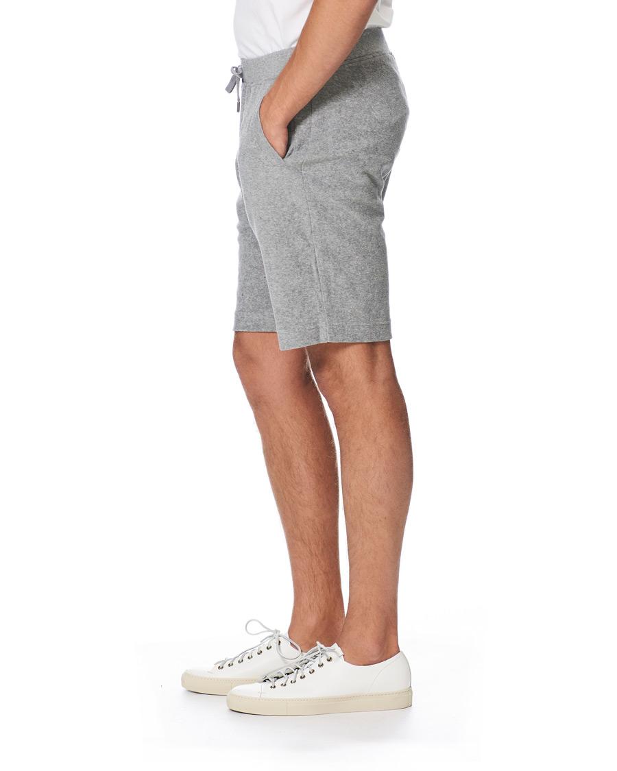 Men | Shorts | Sunspel | Organic Cotton Towelling Shorts Grey Melange
