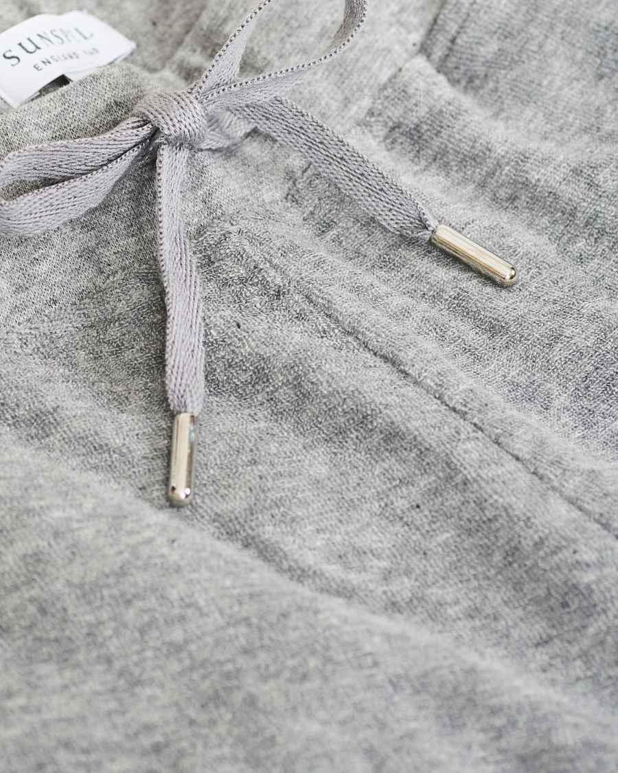 Men | Shorts | Sunspel | Organic Cotton Towelling Shorts Grey Melange