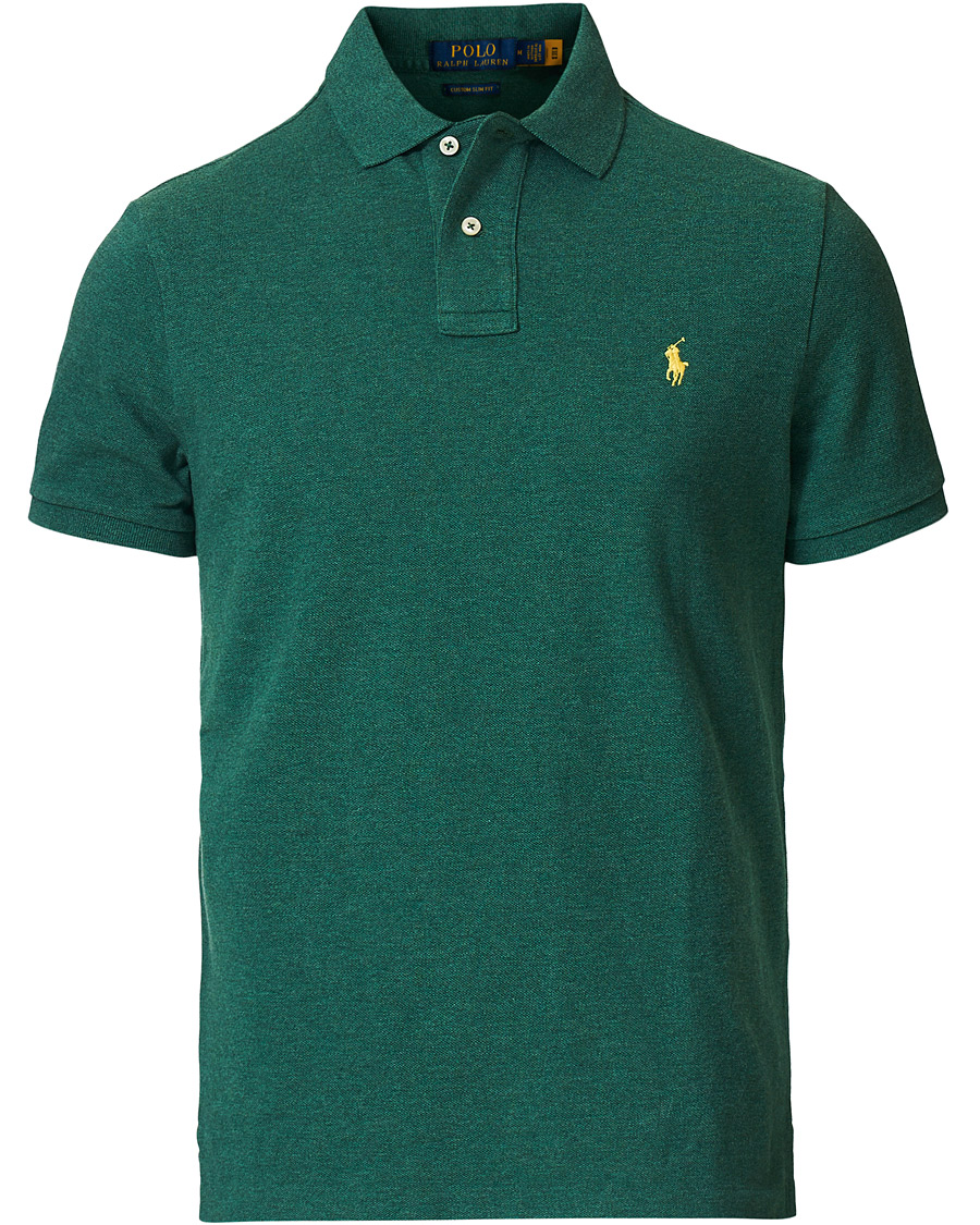 Men | Polo Shirts | Polo Ralph Lauren | Custom Slim Fit Polo Green Heather