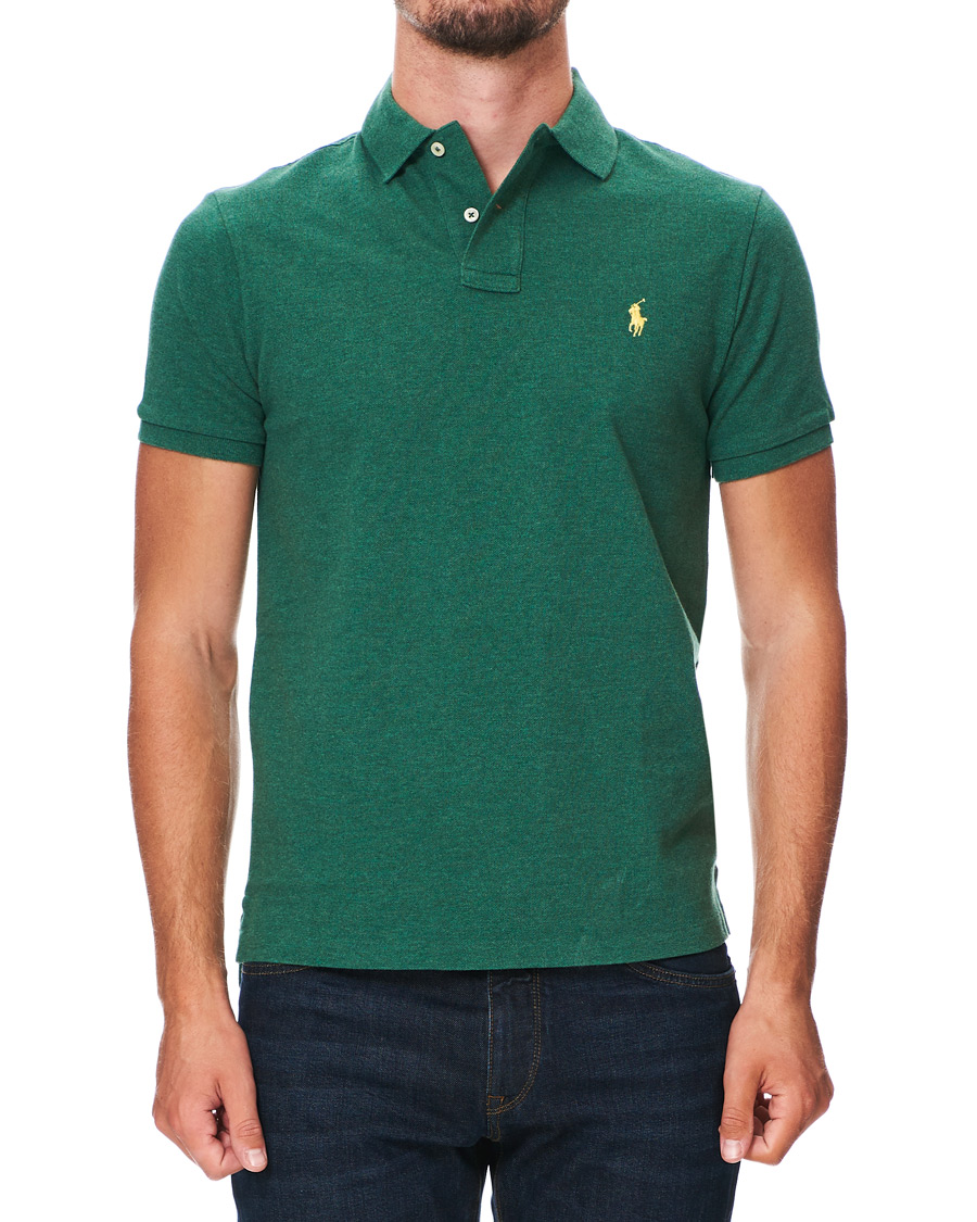 Men | Polo Shirts | Polo Ralph Lauren | Custom Slim Fit Polo Green Heather
