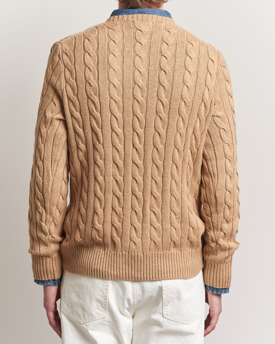 Men | Sweaters & Knitwear | Polo Ralph Lauren | Cotton Cable Pullover Camel Melange