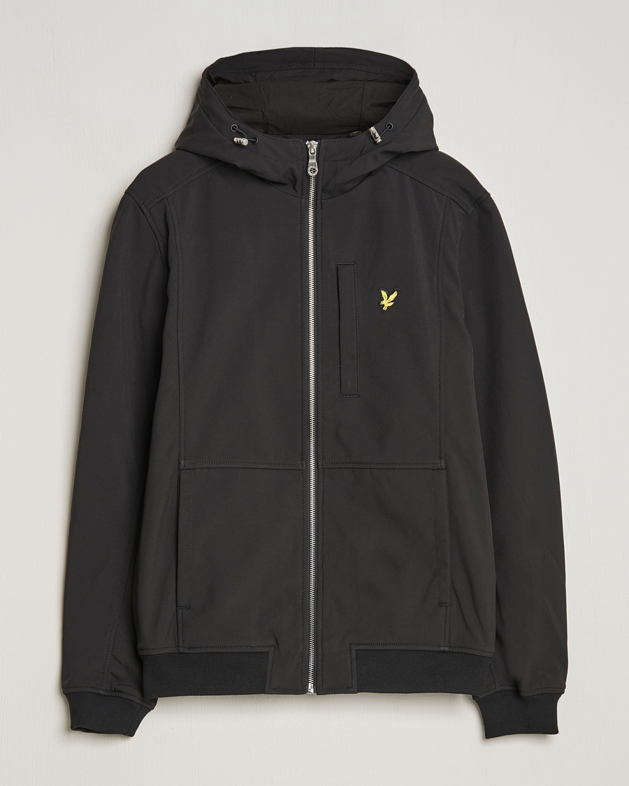 Men | Coats & Jackets | Lyle & Scott | Softshell Hooded Jacket Jet Black