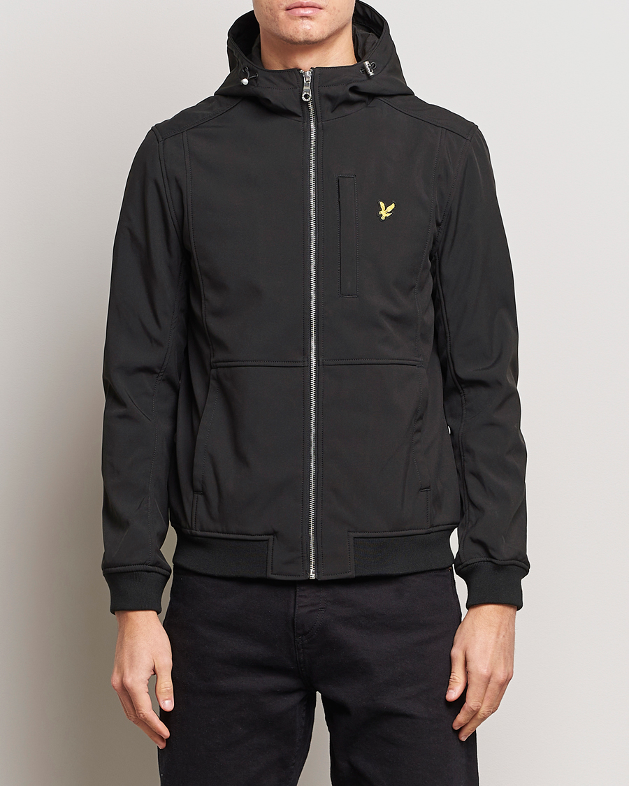 Men | Coats & Jackets | Lyle & Scott | Softshell Hooded Jacket Jet Black