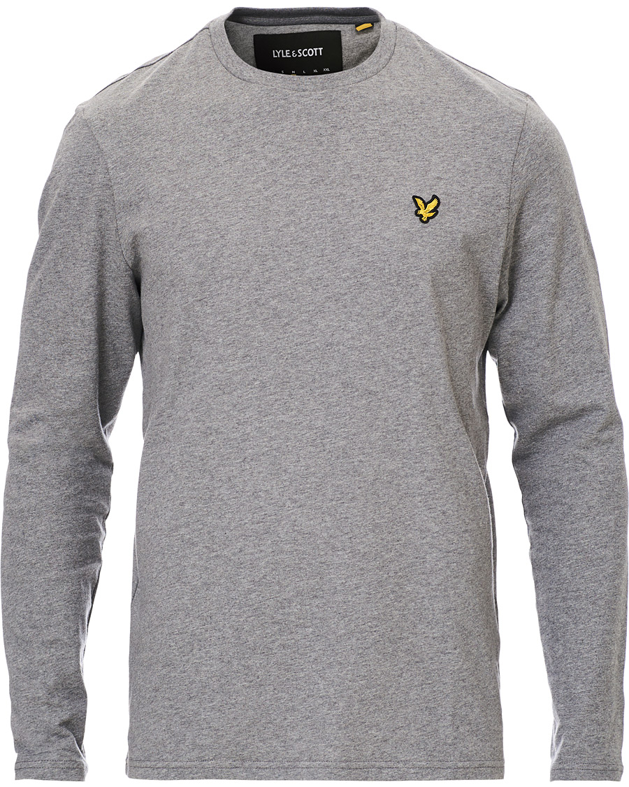 Men | T-Shirts | Lyle & Scott | Long Sleeve Crew Neck Tee Mid Grey Marl