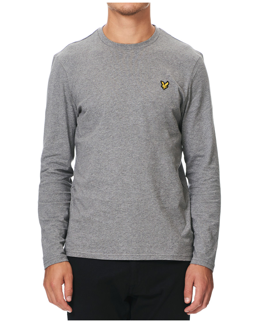 Men | T-Shirts | Lyle & Scott | Long Sleeve Crew Neck Tee Mid Grey Marl