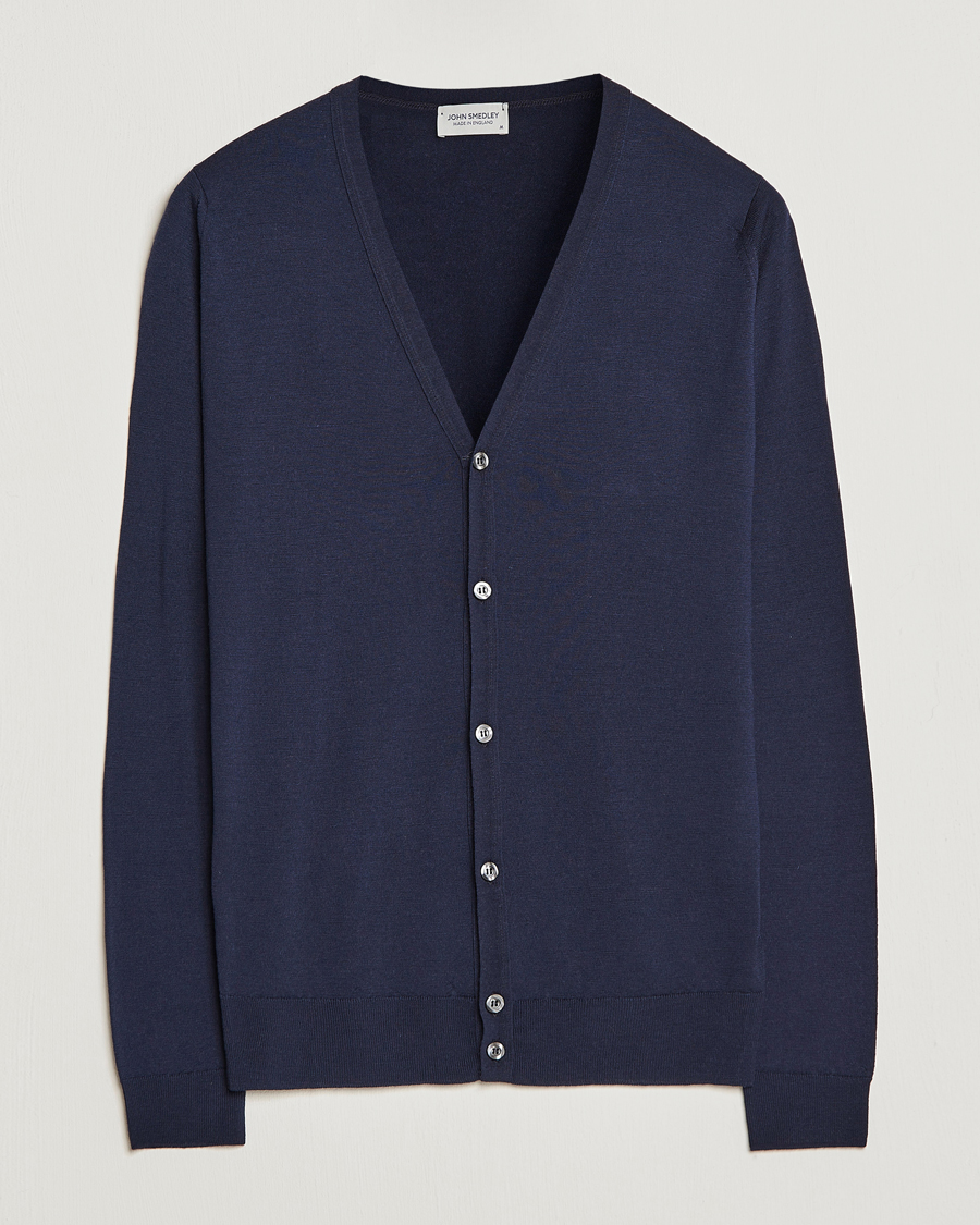 Men | Sweaters & Knitwear | John Smedley | Petworth Extra Fine Merino Cardigan Midnight