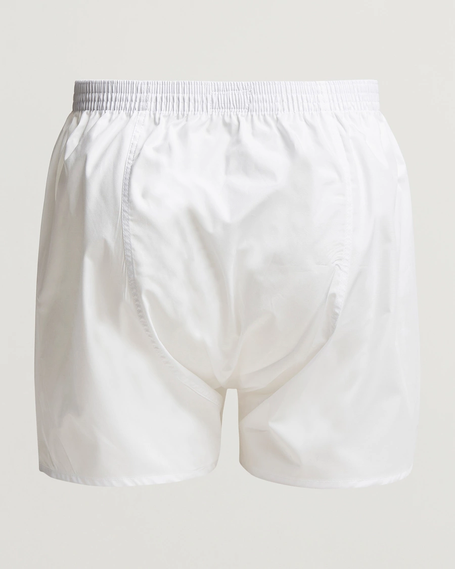 Men | Underwear & Socks | Derek Rose | Classic Fit Cotton Boxer Shorts White