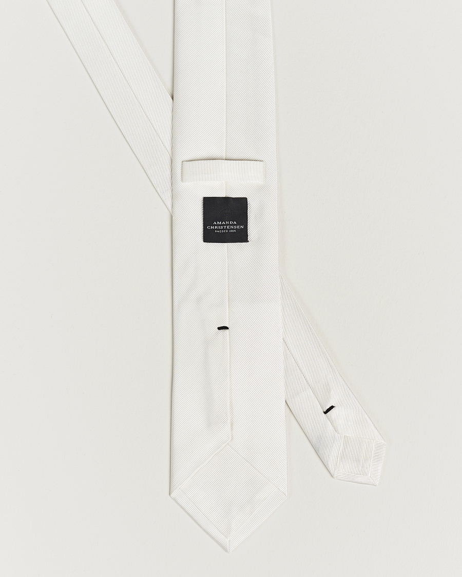 Men | Ties | Amanda Christensen | Plain Classic Tie 8 cm White