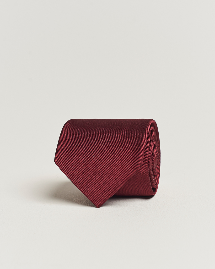 Men | Ties | Amanda Christensen | Plain Classic Tie 8 cm Bordeaux