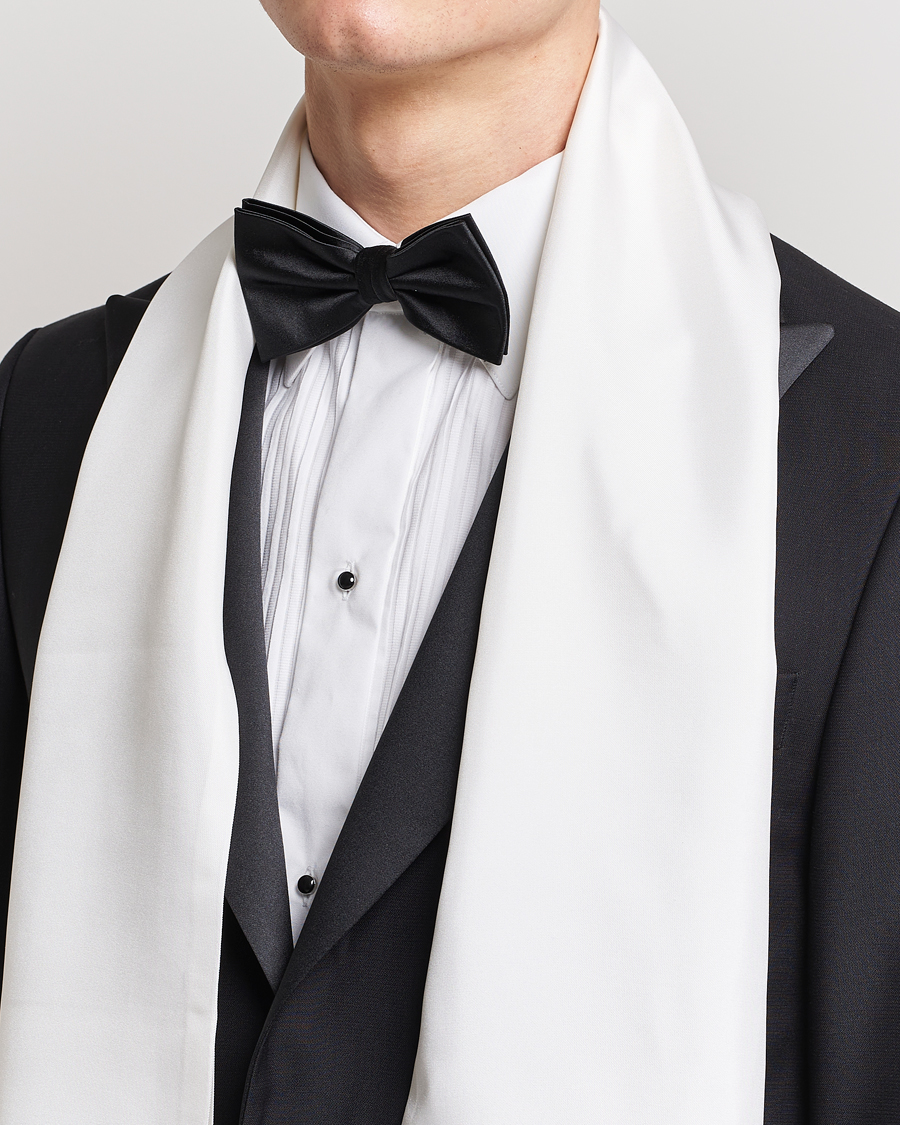 Men | Dress Scarves | Amanda Christensen | Ceremony Self Fringes Scarf White