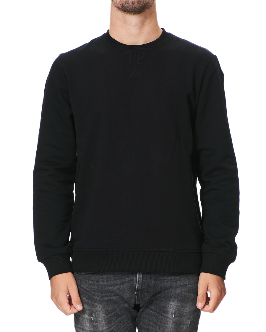 Men | Sweaters & Knitwear | Samsøe Samsøe | Samsøe & Samsøe Hugo Organic Cotton Crew Neck Sweat Black