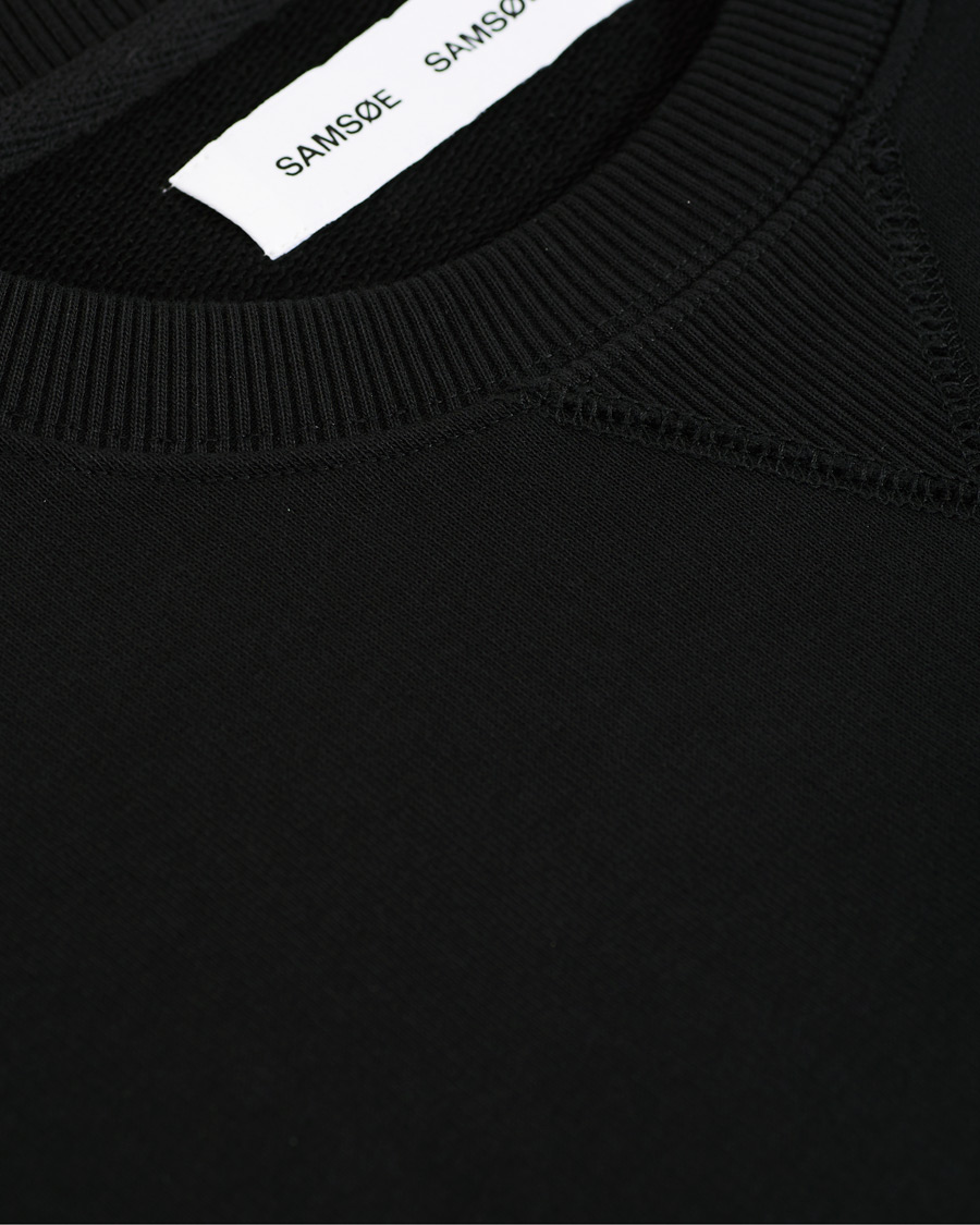 Men | Sweaters & Knitwear | Samsøe Samsøe | Samsøe & Samsøe Hugo Organic Cotton Crew Neck Sweat Black