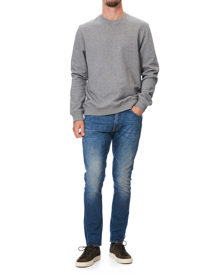 Men | Sweaters & Knitwear | Samsøe Samsøe | Samsøe & Samsøe Hugo Organic Cotton Crew Neck Sweat Grey Mel
