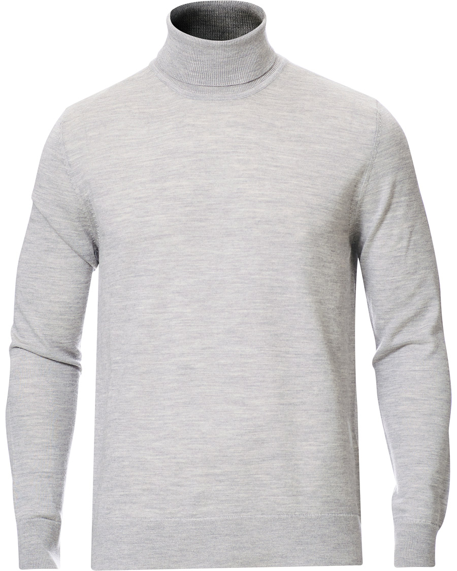 Men | Sweaters & Knitwear | Samsøe Samsøe | Samsøe & Samsøe Flemming Superfine Merino Wool Rollneck Grey Mel