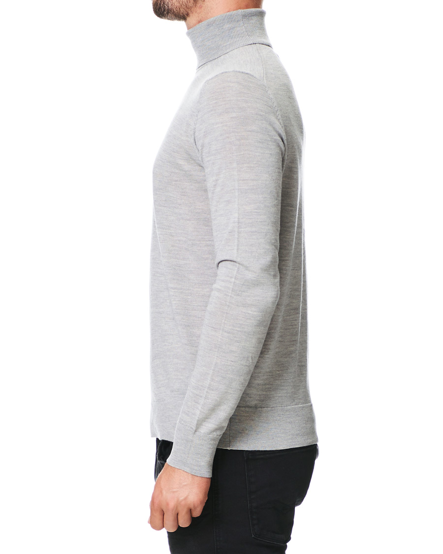 Men | Sweaters & Knitwear | Samsøe Samsøe | Samsøe & Samsøe Flemming Superfine Merino Wool Rollneck Grey Mel
