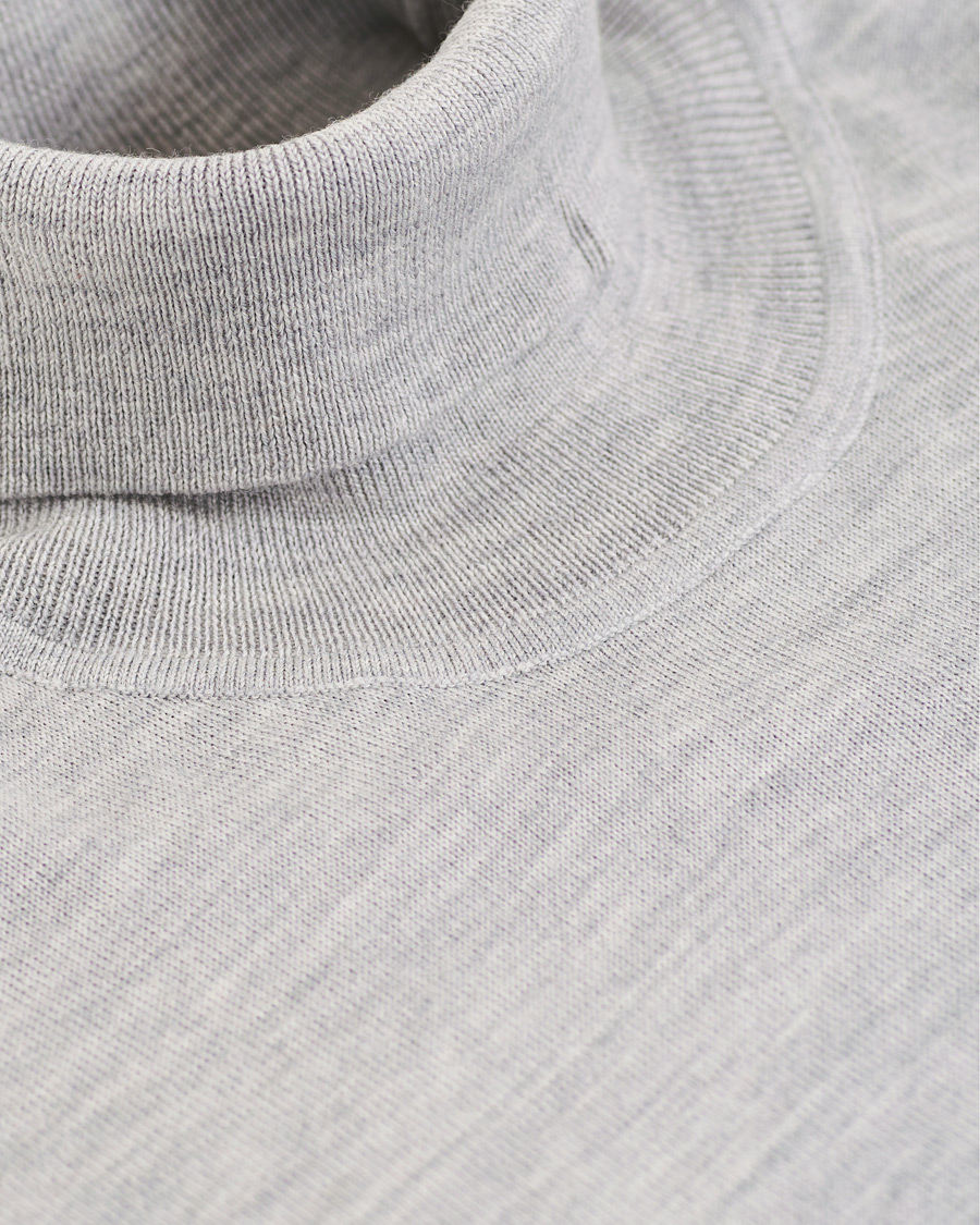 Men | Sweaters & Knitwear | Samsøe Samsøe | Samsøe & Samsøe Flemming Superfine Merino Wool Rollneck Grey Mel