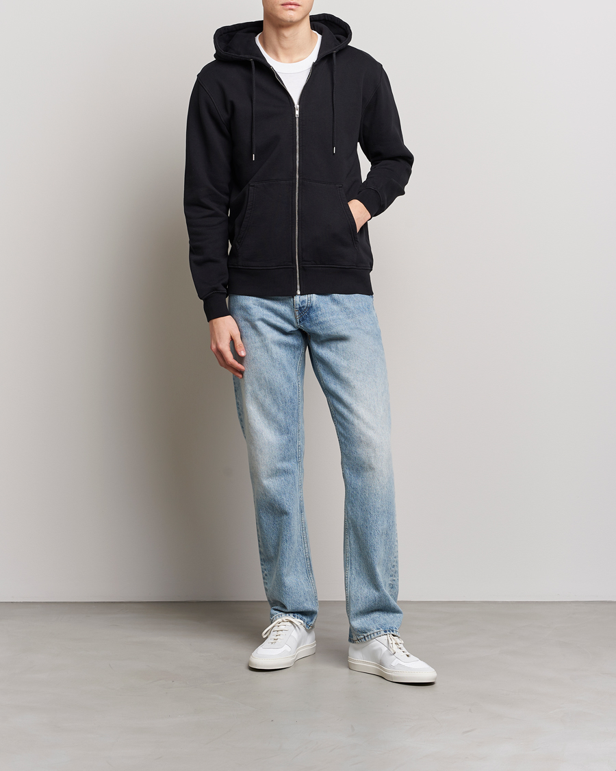 Men | Sweaters & Knitwear | Colorful Standard | Classic Organic Full Zip Hood Deep Black