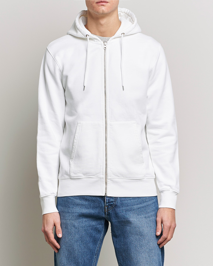Men | Sweaters & Knitwear | Colorful Standard | Classic Organic Full Zip Hood Optical White
