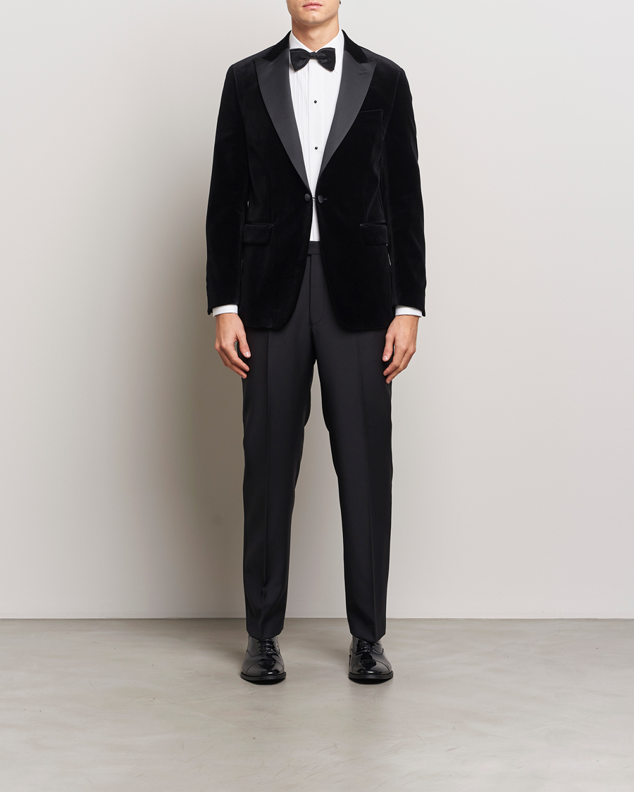 Men | Blazers | Oscar Jacobson | Frampton Velvet Tuxedo Blazer Black